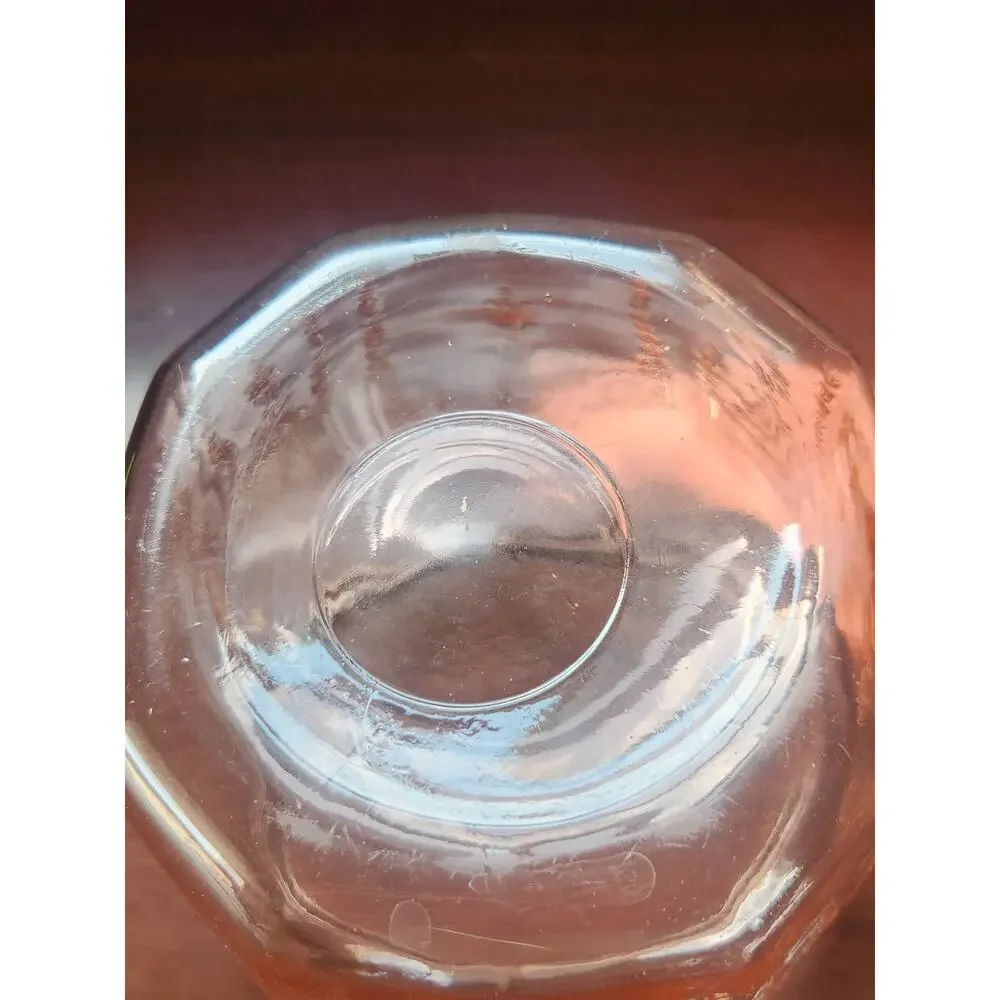 Vintage Pink Depression Glass Paneled Cookie Jar No Lid,